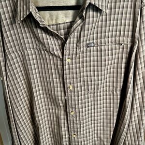 Men's NorthFace UV Plaid Shirt - Brown